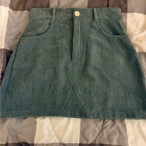 Corduroy Mini Skirt - baby blue